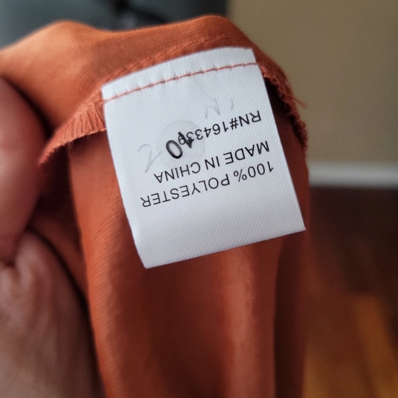 Petal & Pup Amanda Hi-Lo Tie Front Midi Dress - Rust/Terracotta Orange - US 6 - Picture 11 of 12